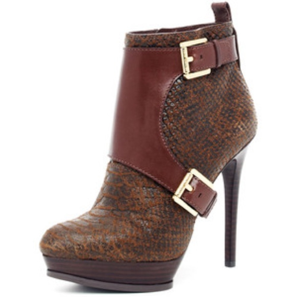 NWOB Michael Michael Kors Snake Embossed Platform Ankle Boot